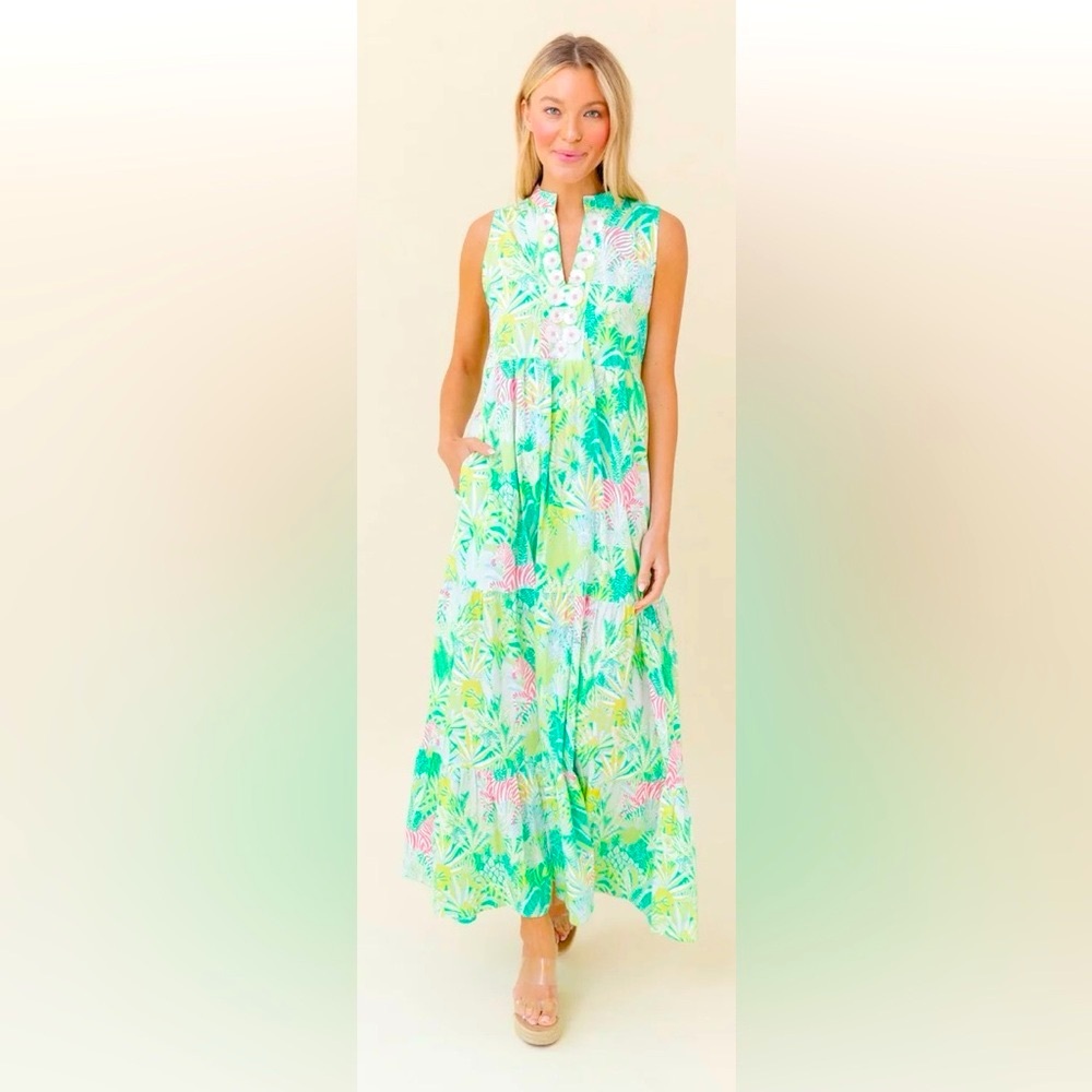 Sheridan French Tessa Dress in Pink Punch Zebra Soirée Large
